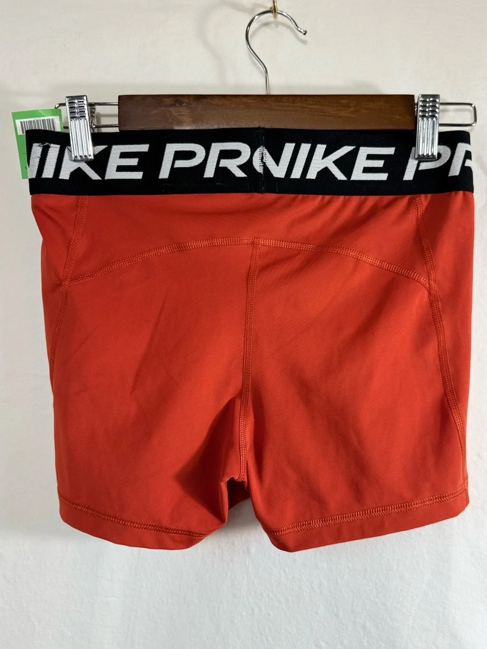 Nike Pro Red Girls' Compression Shorts with Black Waistband